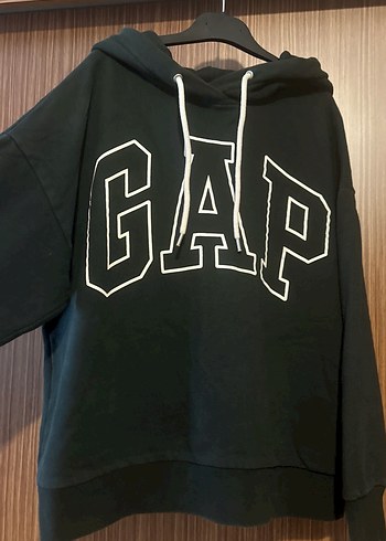 GAP ORİJİNAL KADIN yeşil eskitme efektli Kapüşonlu SweatshirT - Görsel 3