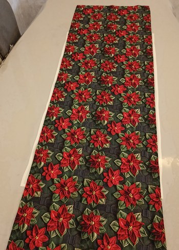 Kırmızı Desenli runner - Görsel 3