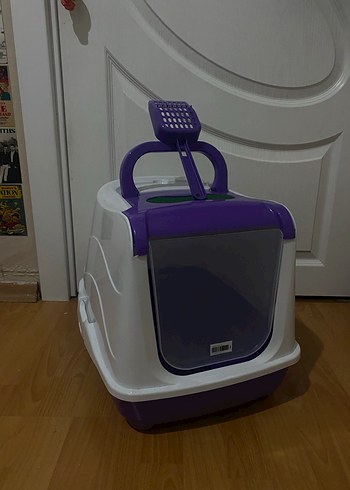 Mor Kapali ve Koku Filtreli Luks Kedi Tuvaleti - Görsel 2