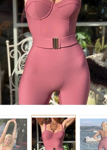 Scarlett Gül Kurusu Kaplı Tulum - Görsel 7