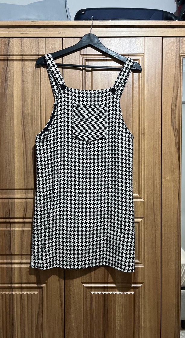 Kareli Midi Kısa Tulum - Görsel 2