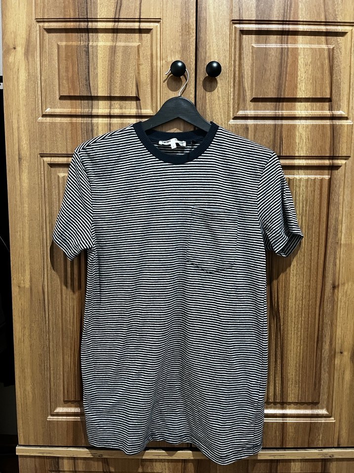 Gri Çizgili Erkek Kısa Kollu Tişört - Görsel 2