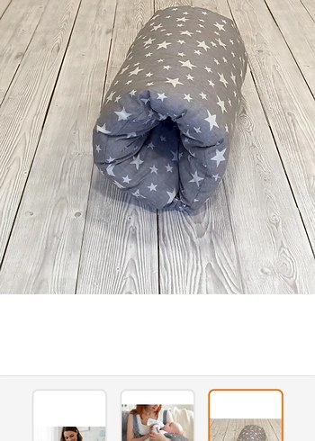 Desenli Gri Emzirme ve Hamilelik Yastığı - Görsel 2