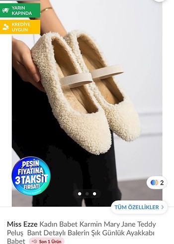 Miss Ezze Beyaz Peluş Bantlı Kadın Babet