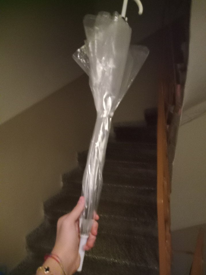 Şeffaf Beyaz Kadın Şemsiye - Görsel 2