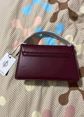 Bordo Zincir Detaylı Modern Klasik Kadın Çanta - Görsel 4