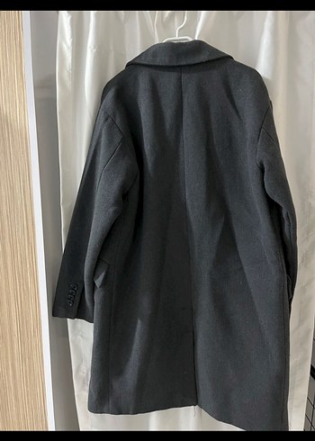 Pull bear antrasit oversize Uzun Kışlık Kaban - Görsel 4