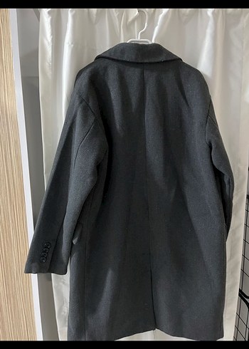 Pull bear antrasit oversize Uzun Kışlık Kaban - Görsel 2