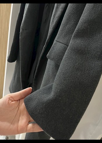 Pull bear antrasit oversize Uzun Kışlık Kaban - Görsel 5