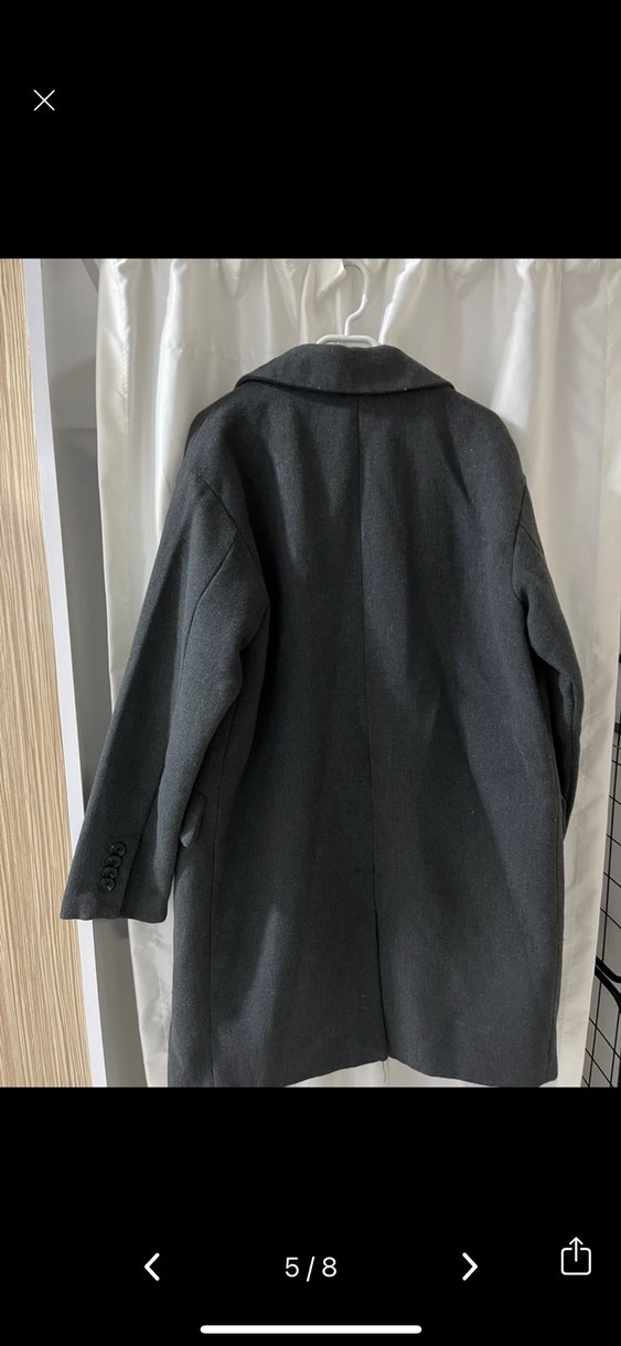 Pull bear antrasit oversize Uzun Kışlık Kaban - Görsel 2