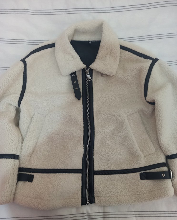 Kürklü Bej Kadın Ceket - Görsel 2