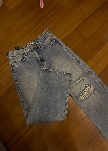 Mavi ICON Baskılı Loose Fit Mini Kot - Görsel 3