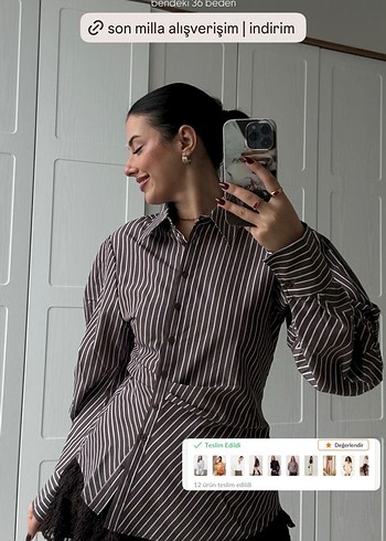 bele oturan asimetrik gömlek - Görsel 3