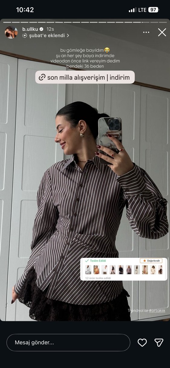 bele oturan asimetrik gömlek - Görsel 3