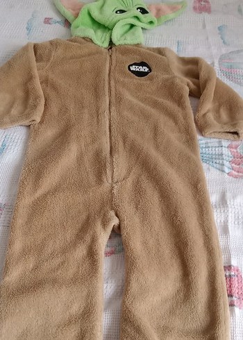 Kahverengi Peluş Bebek Tulumu, Kapüşonlu - Görsel 3