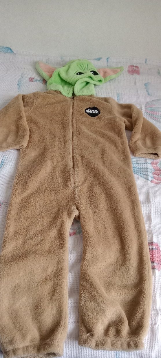 Kahverengi Peluş Bebek Tulumu, Kapüşonlu - Görsel 3