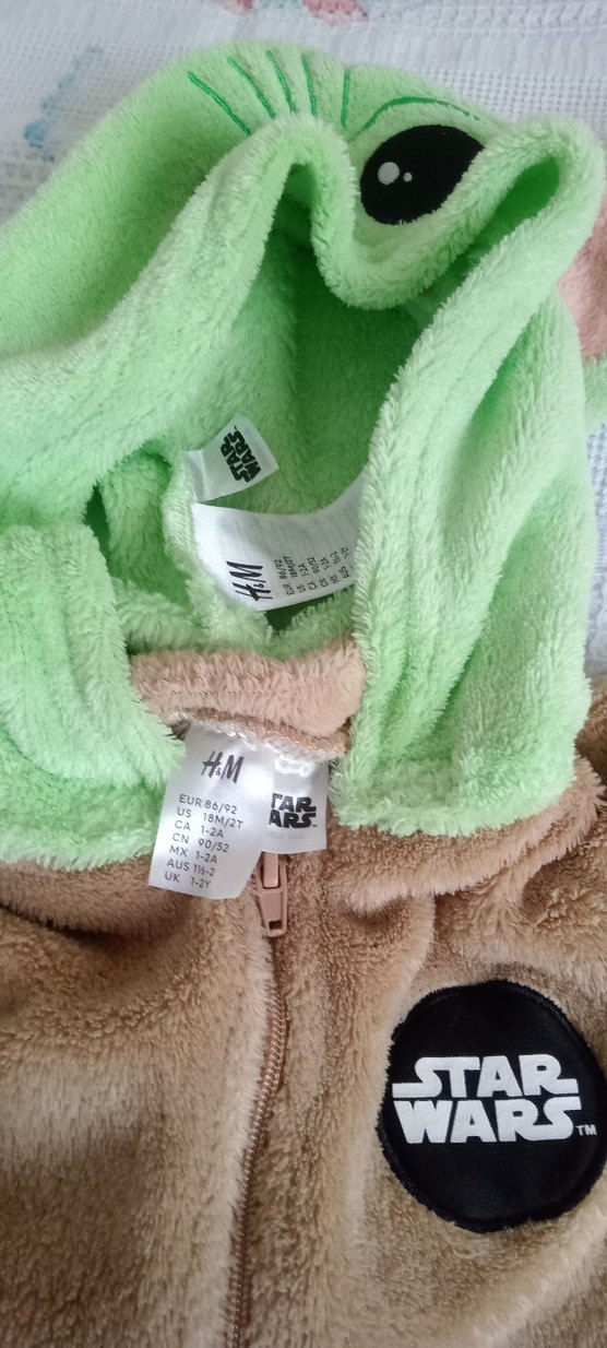 Kahverengi Peluş Bebek Tulumu, Kapüşonlu - Görsel 2