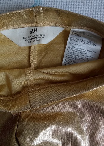 Kızlar için Parlak Gold Pilili Tayt - Görsel 3