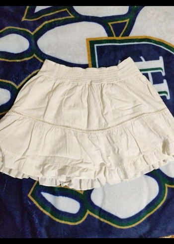 Nakışlı Beyaz Mini Etek - Görsel 2