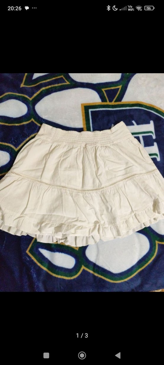 Nakışlı Beyaz Mini Etek - Görsel 2