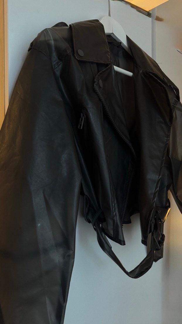 Zara Siyah Transparan Crop Ceket - Görsel 5