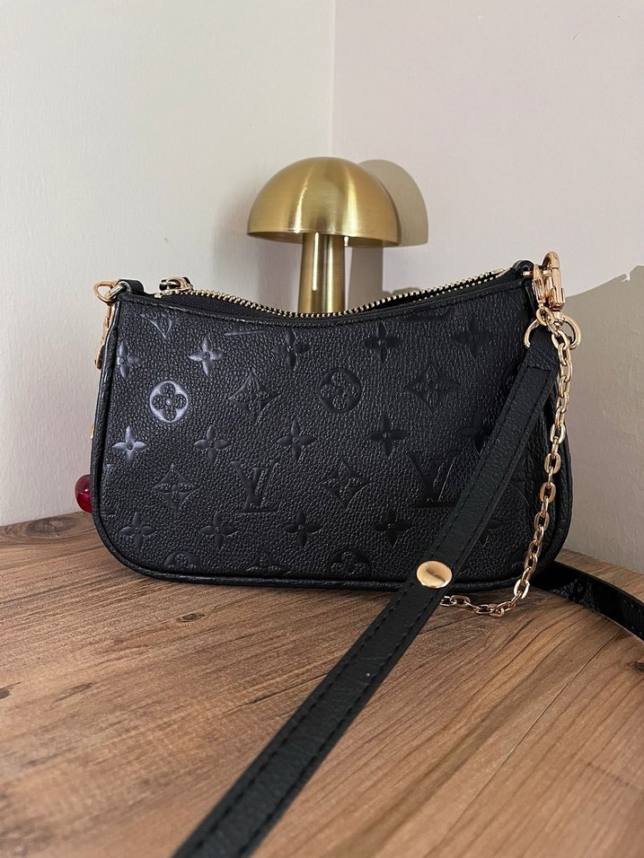 Louis vuitton Zincir Detaylı Siyah Deri Kadın Çapraz Çanta - Görsel 2