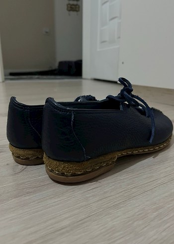 Kadın Deri Lacivert babet - Görsel 4