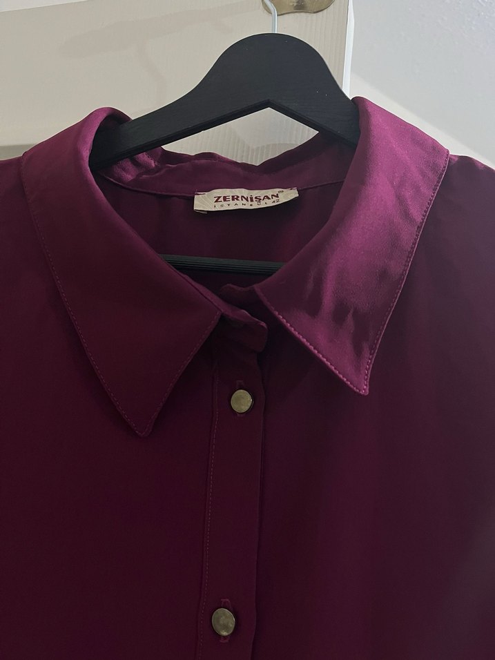 Bordo Uzun Kollu Kadın Tunik - Görsel 5