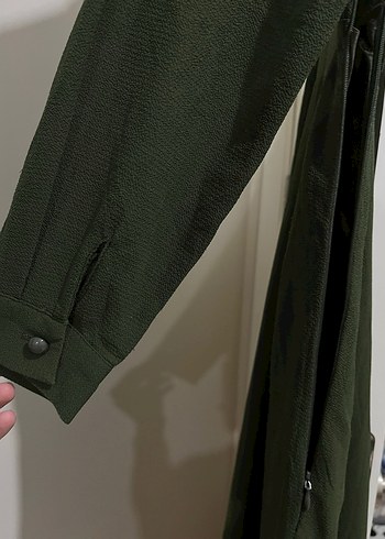 Yeşil Nakışlı Vintage Uzun Elbise - Görsel 3