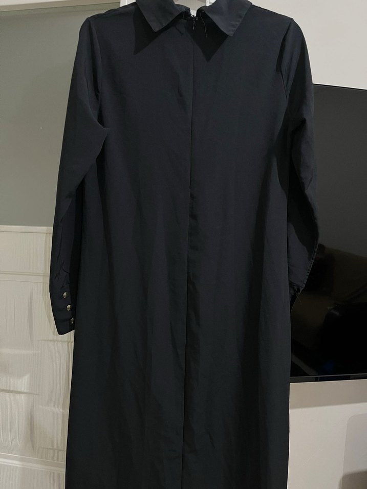 Püsküllü Siyah Uzun Kollu Gotik Elbise - Görsel 5