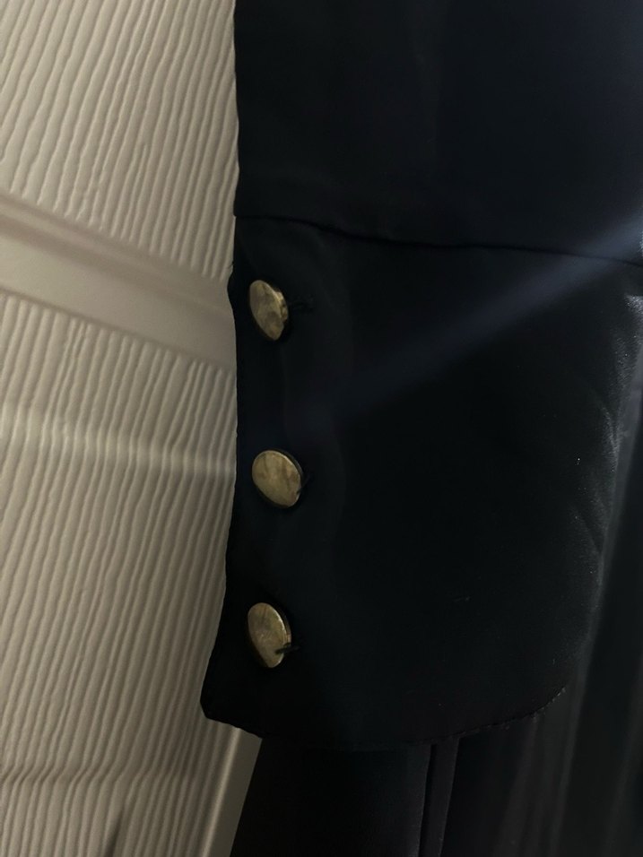 Püsküllü Siyah Uzun Kollu Gotik Elbise - Görsel 2