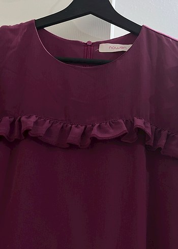 Mor Uzun Kollu Salaş Elbise - Görsel 8