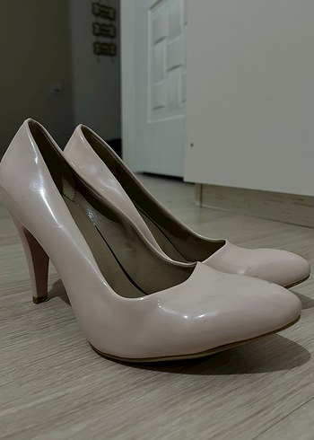 Bej Minimalist Stiletto Topuklu Kadın Ayakkabı - Görsel 5
