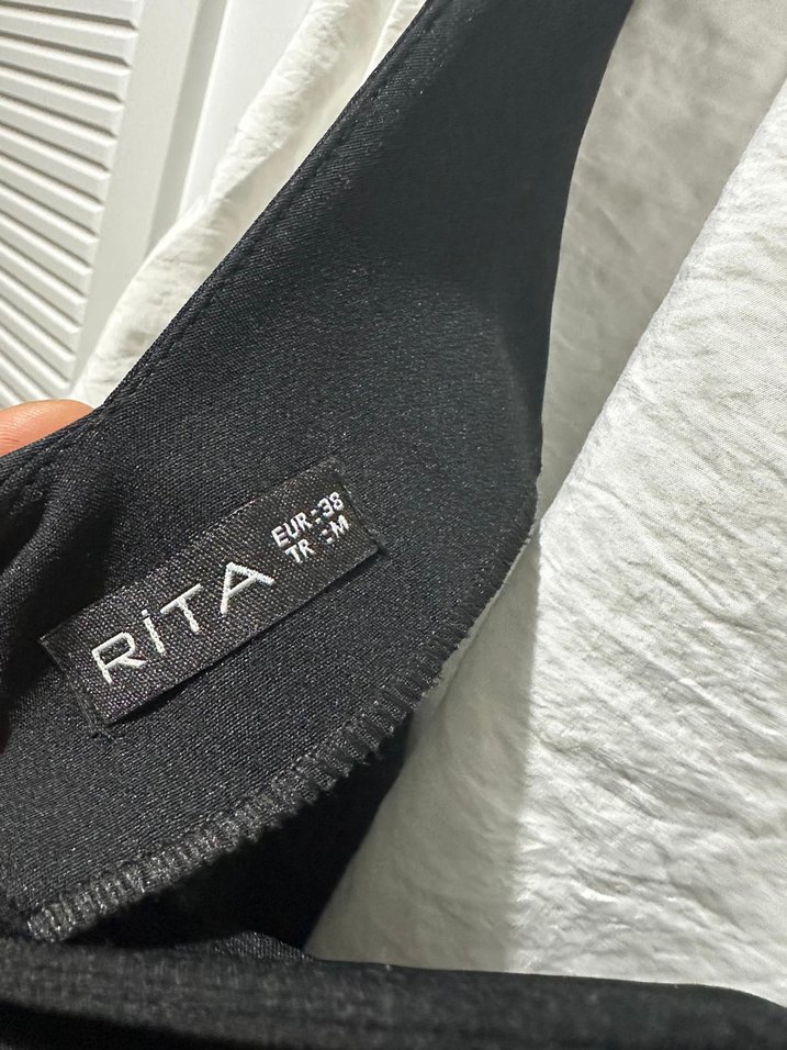 Keten Kumaşlı siyah Uzun Jile - Görsel 3