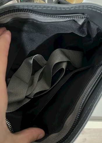 Gri Baskılı Fermuarlı Kadın El Çantası - Görsel 3