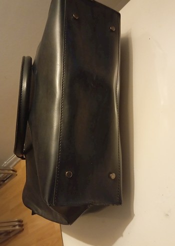 Klasik Siyah Deri Kadın Ofis Çantası - Görsel 6