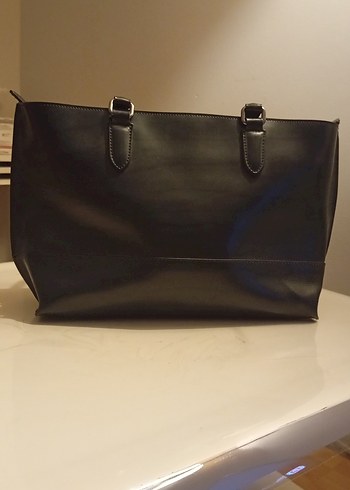 Klasik Siyah Deri Kadın Ofis Çantası - Görsel 2