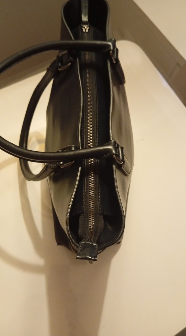 Klasik Siyah Deri Kadın Ofis Çantası - Görsel 4