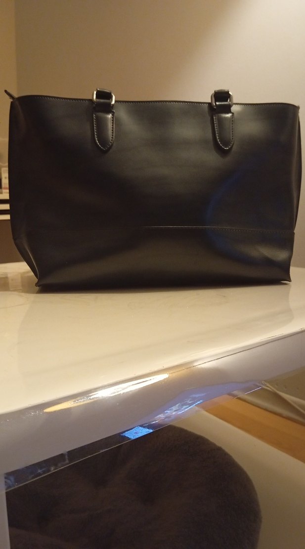 Klasik Siyah Deri Kadın Ofis Çantası - Görsel 3