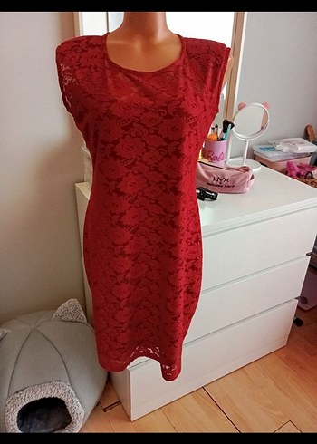 purlin kırmızı elbise - Görsel 4