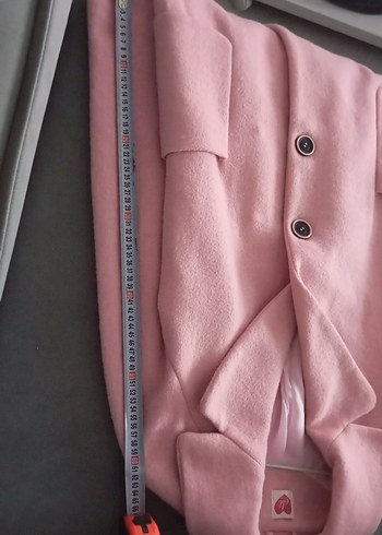 Pembe Düğmeli Kadın Kaban - Görsel 13