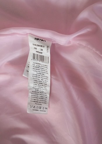 Pembe Düğmeli Kadın Kaban - Görsel 16