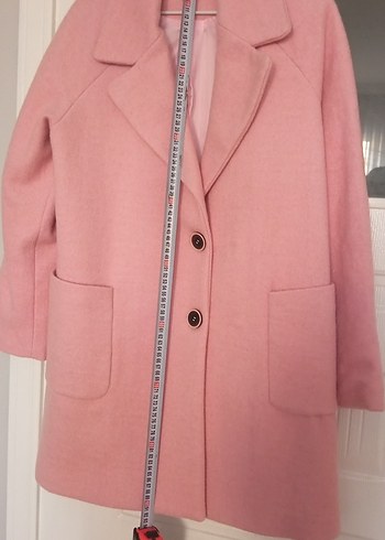 Pembe Düğmeli Kadın Kaban - Görsel 7