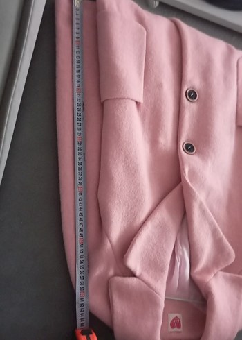 Pembe Düğmeli Kadın Kaban - Görsel 12