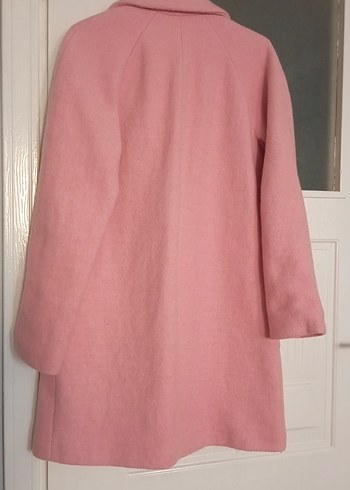 Pembe Düğmeli Kadın Kaban - Görsel 5