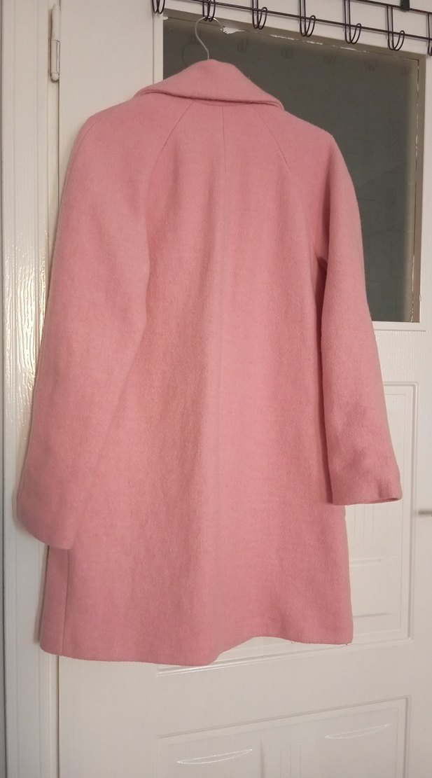 Pembe Düğmeli Kadın Kaban - Görsel 5