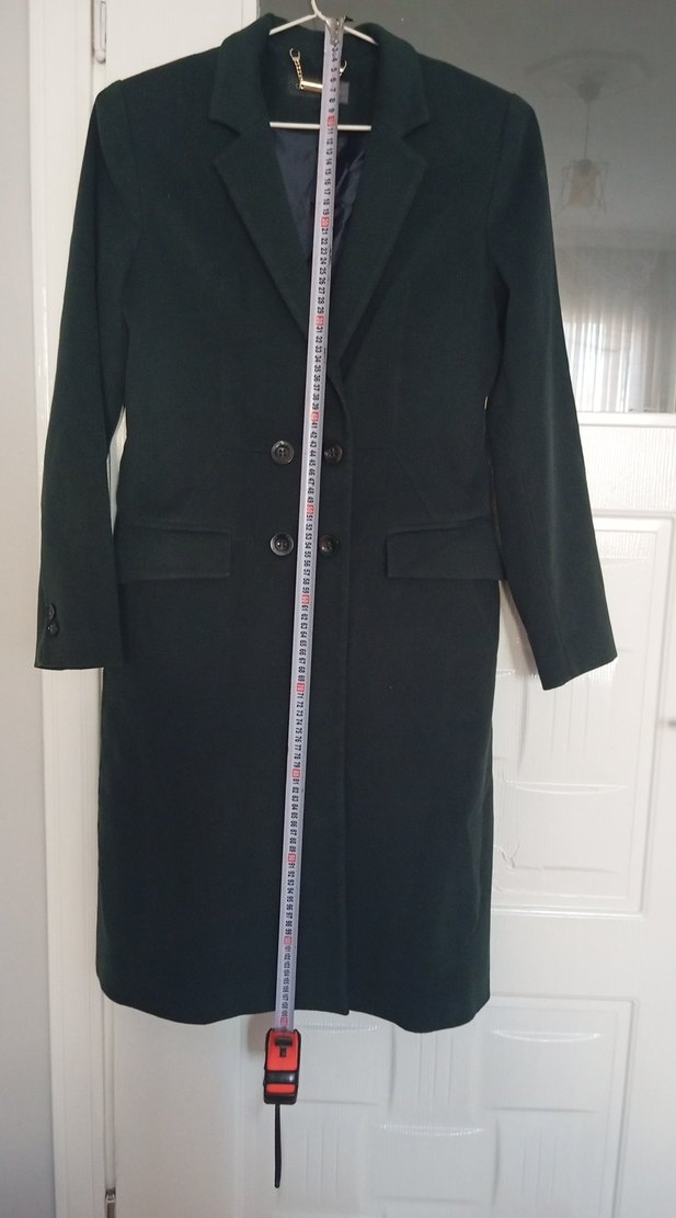 Koyu Yeşil Düğmeli Kaban - Görsel 5