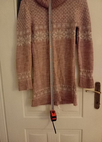 Bohem Tarz Lila Yüksek Yakalı Örgü Kazak - Görsel 8