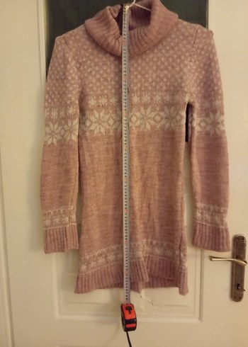 Bohem Tarz Lila Yüksek Yakalı Örgü Kazak - Görsel 9