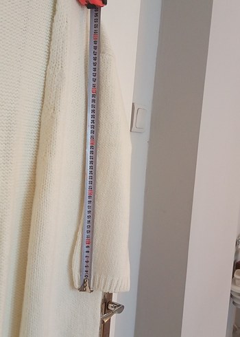 Uzun Kollu Beyaz Triko Hırka BLOGGER KNIT - Görsel 9